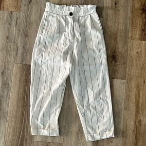 Princess Polly paper bag high waisted striped pants